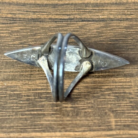 Zuni-style sterling silver inlay ring, size 7 - Picture 5 of 8